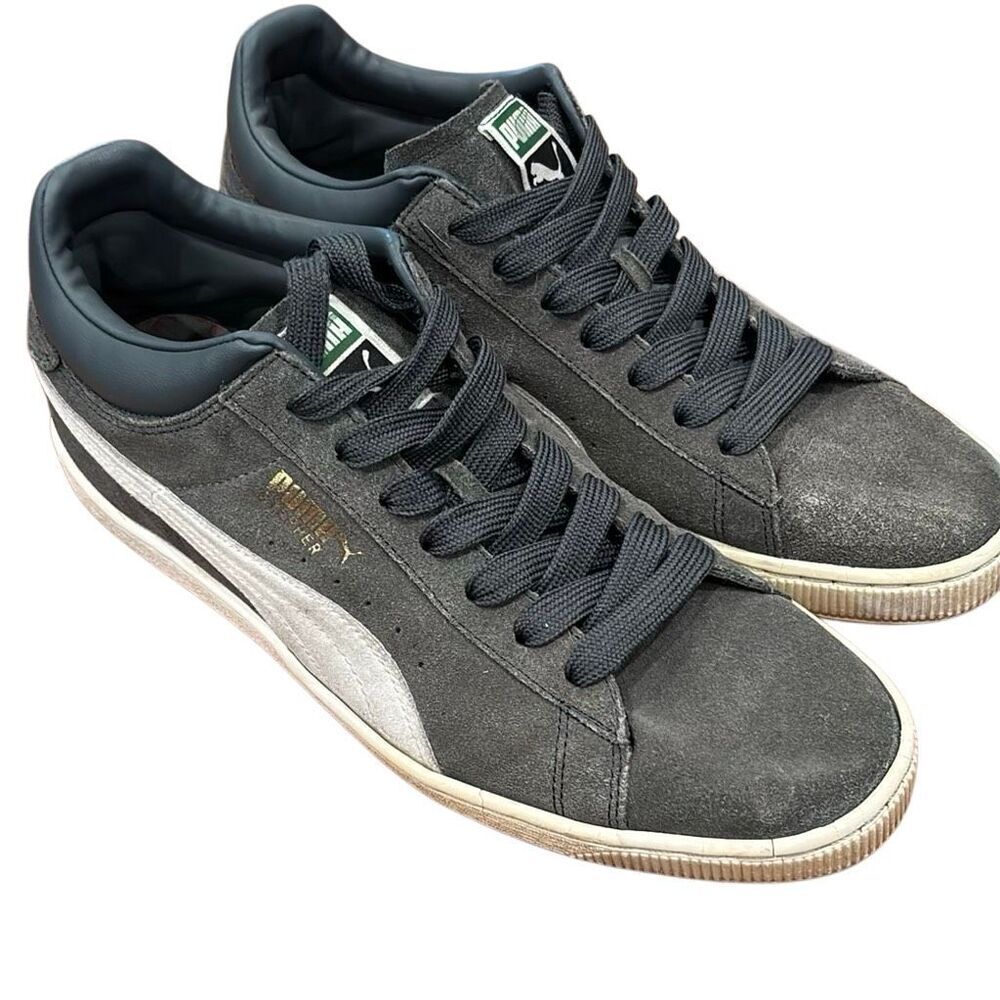 PUMA Suede Classic Sneakers – Men’s Size 12 – Gray/White
